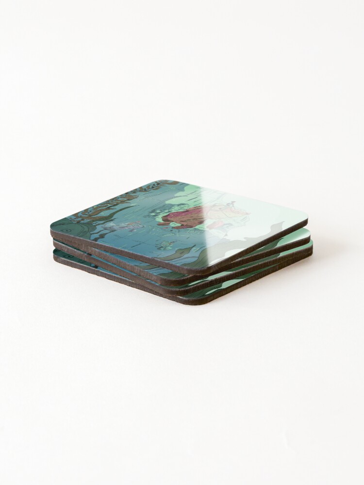 Thumbnail 4 of 5, Coasters (Set of 4), Fish Rider designed and sold by Matheus-BAO-.