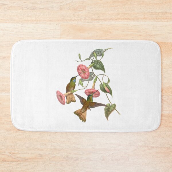 Item preview, Buff Tailed Star Frontlet Hummingbirds Vintage Watercolor by John Gould Sweet Pretty Happy Birdwatching Gift designed and sold by ElegantTeaTime.