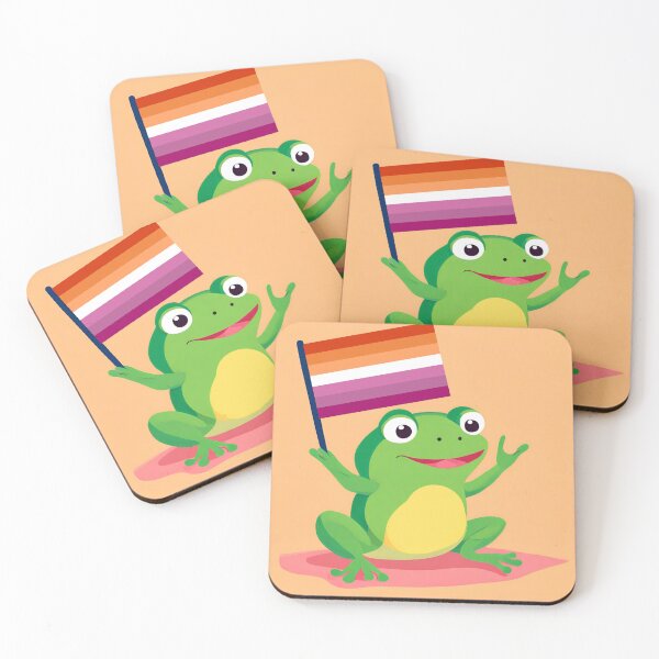 Item preview, LESBIAN FROG holding a lesbian flag designed and sold by NESIHO.