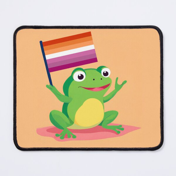Item preview, LESBIAN FROG holding a lesbian flag designed and sold by NESIHO.