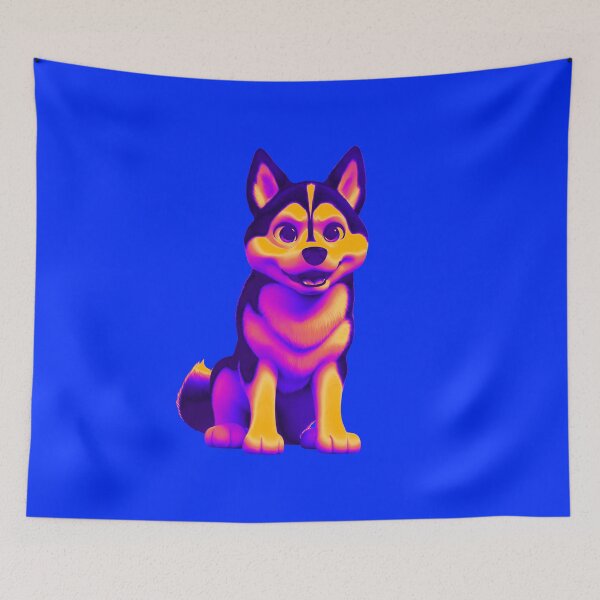 Item preview, Animated colorful husky  designed and sold by MacLis.