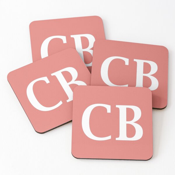 Item preview, CB Initials Monogram Elegant White Letters designed and sold by Jeallan Designs.
