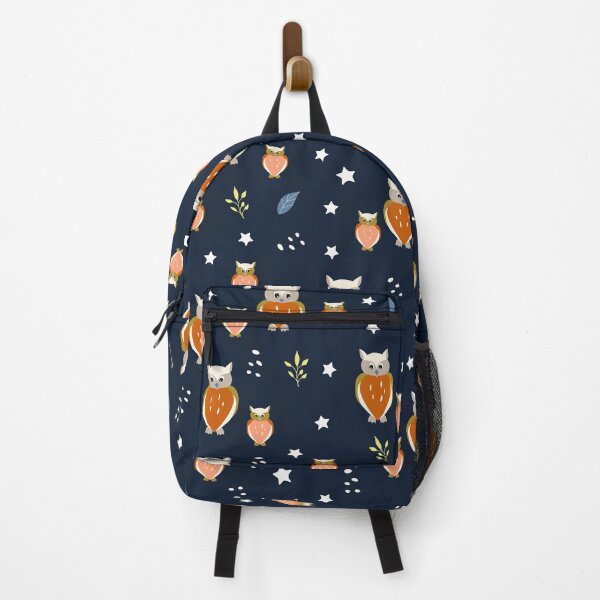 Item preview, Baby and parent Owl illustration pattern on dark background designed and sold by BrankaPD.