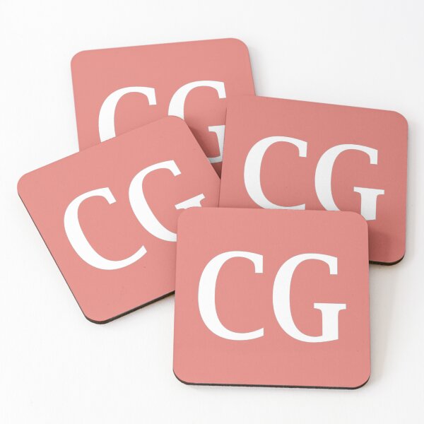 Item preview, CG Initials Monogram Elegant White Letters designed and sold by Jeallan Designs.