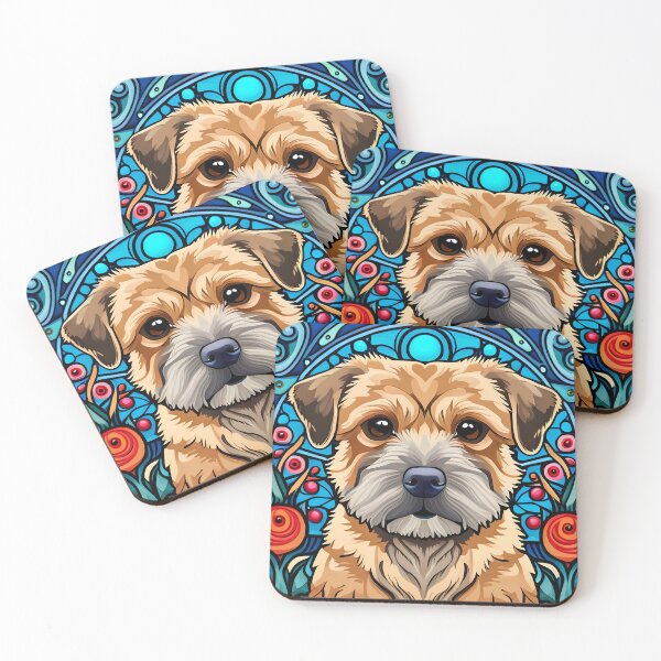 Item preview, Border Terrier Psychedelic Art Nouveau designed and sold by typogracat.