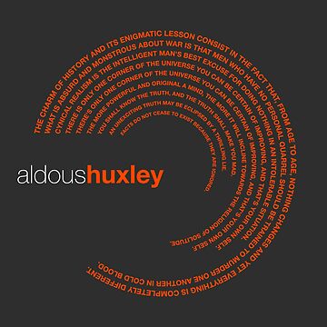 Artwork thumbnail, Aldous Huxley famous quotes poster [orangered] by CMYKStudio