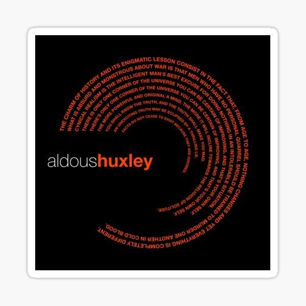 Item preview, Aldous Huxley famous quotes poster [orangered] designed and sold by CMYKStudio.