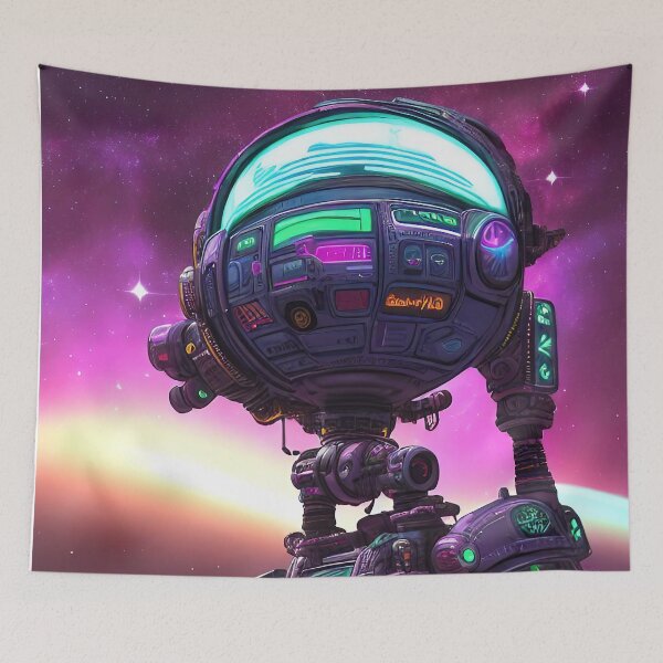 Item preview, Purple robot futuristic, scifi, robotics, cool, space, tech, cyber designed and sold by Cyber Kids.