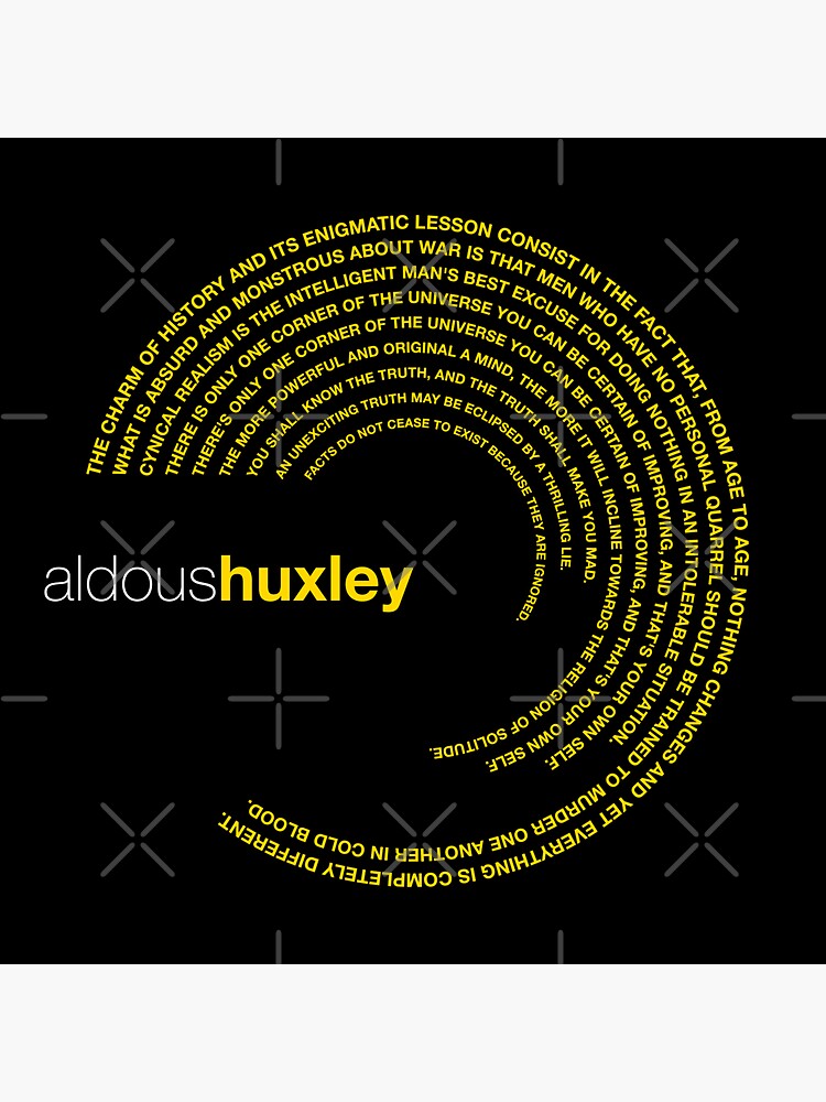 Thumbnail 3 of 3, Sticker, Aldous Huxley famous quotes poster [gold] designed and sold by CMYKStudio.