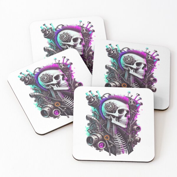 Item preview, Vintage Punk rock skull neon attitude designed and sold by risingphoenix6.