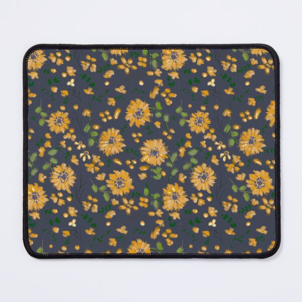 Item preview, Yellow Blooms and Botanicals on Navy Blue designed and sold by ara-designs.