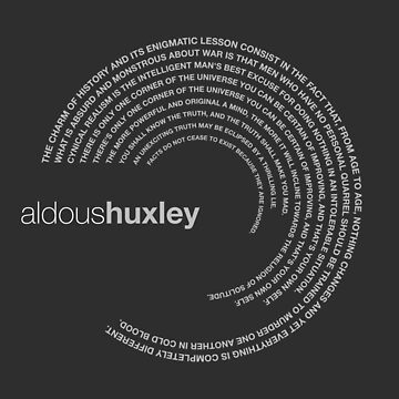 Artwork thumbnail, Aldous Huxley famous quotes poster [silver] by CMYKStudio