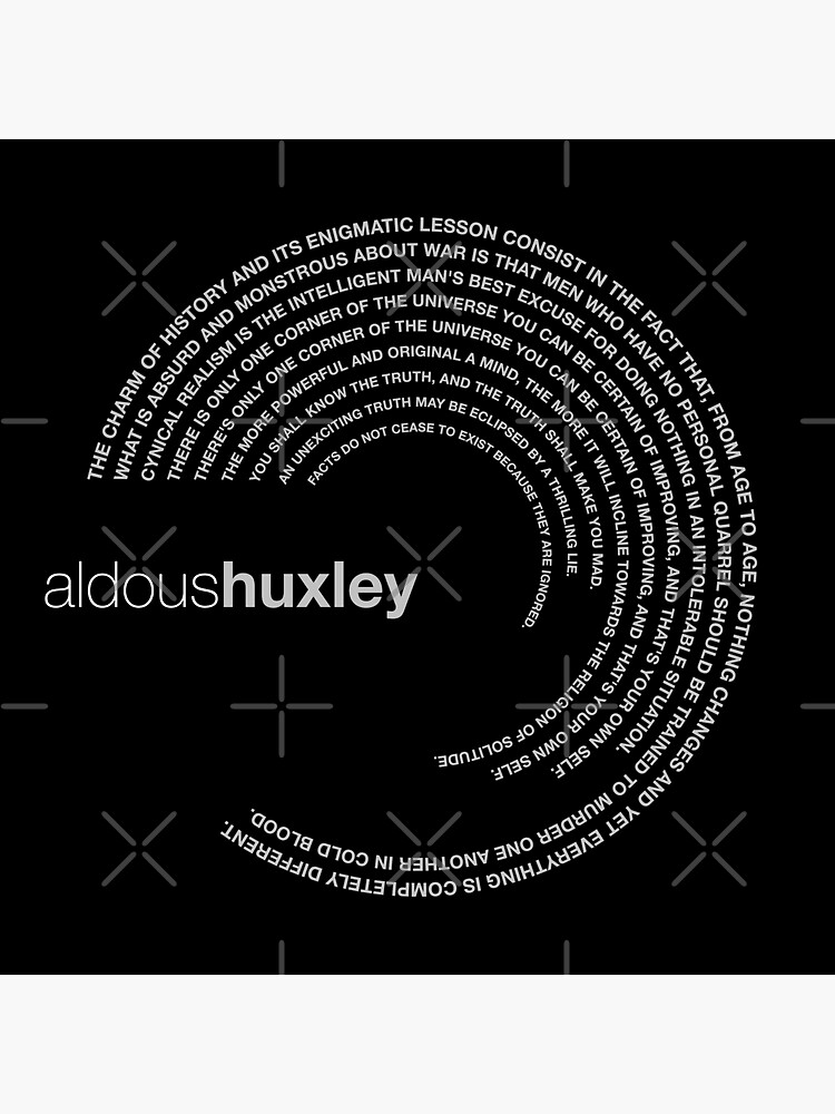 Thumbnail 3 of 3, Sticker, Aldous Huxley famous quotes poster [silver] designed and sold by CMYKStudio.