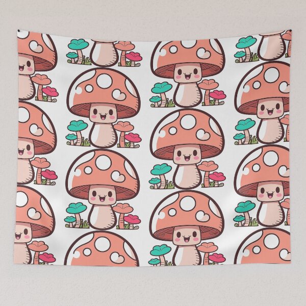 Item preview, Kawaii Adorable Mushroom Digital Motif designed and sold by zolarche.