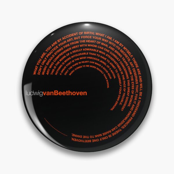 Item preview, Ludwig Van Beethoven famous quotes poster [orangered] designed and sold by CMYKStudio.
