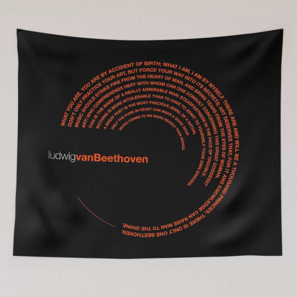 Item preview, Ludwig Van Beethoven famous quotes poster [orangered] designed and sold by CMYKStudio.