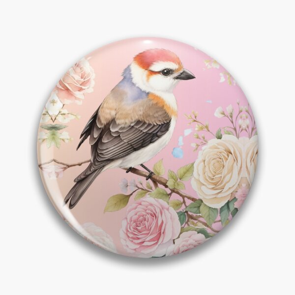 Item preview, Cute Little Bird and Colorful Flowers in Pale Hues designed and sold by POODD.