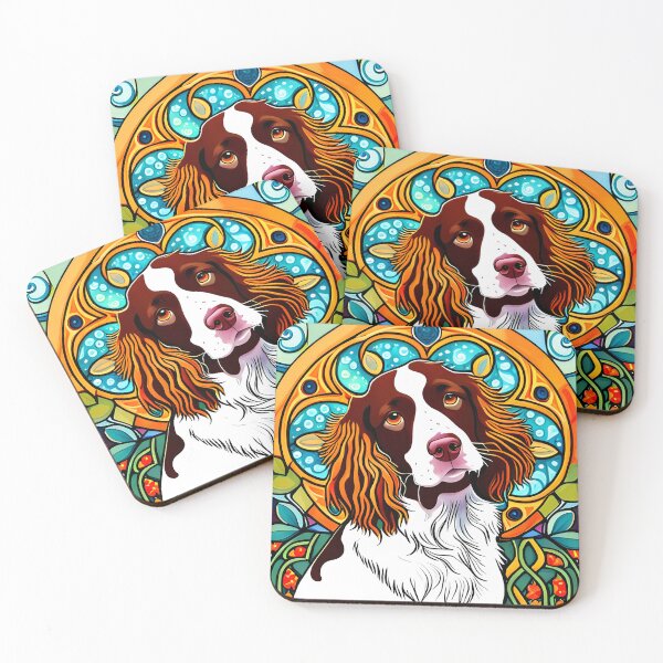 Item preview, English Springer Spaniel Psychedelic Art Nouveau designed and sold by typogracat.