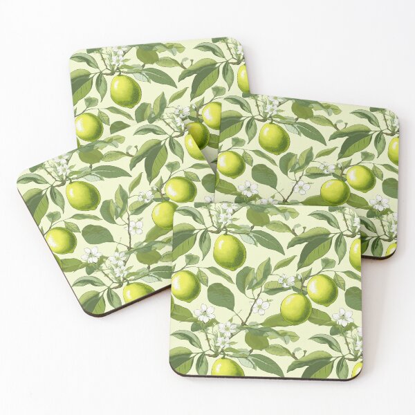 Item preview, Vintage Botanical Illustration of Lime (Citrus Aurantiifolia) Seamless Pattern designed and sold by ShobulousStudio.