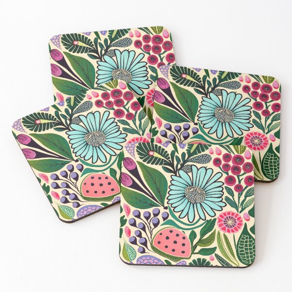 Item preview, Spring Inspired Flower, Fruit and Herbs Watercolour Pattern designed and sold by GEHK.