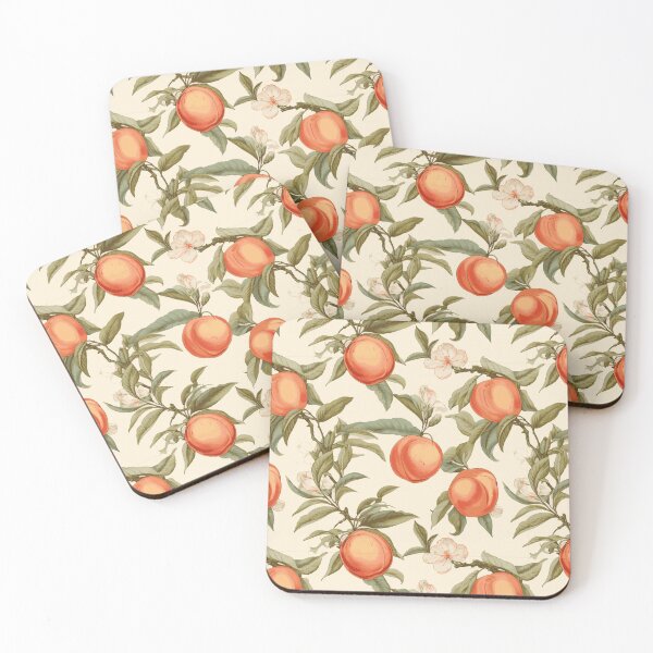 Item preview, Vintage Botanical Illustration of Peach (Prunus Persica) Seamless Pattern designed and sold by ShobulousStudio.