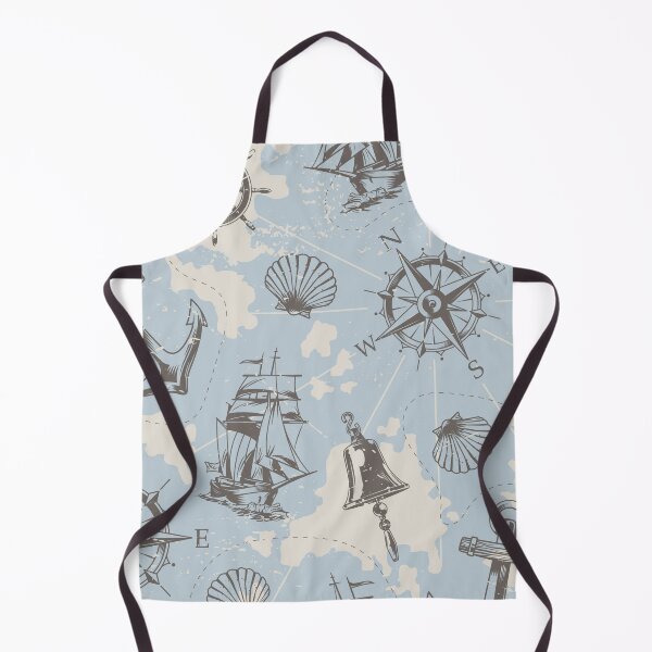 Item preview, Nautical elements anchor compass bell yacht pattern designed and sold by TheRightHonMP.
