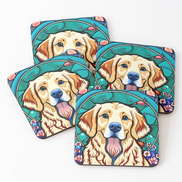 Item preview, Golden Retriever Psychedelic Art Nouveau designed and sold by typogracat.
