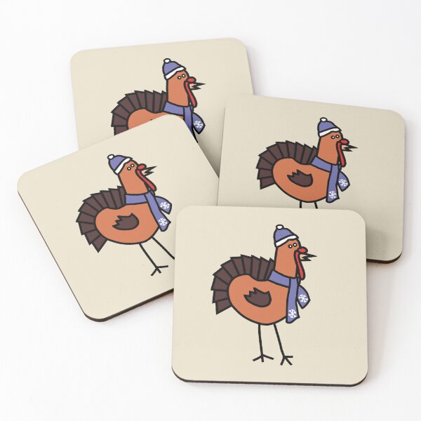 Item preview, Thanksgiving Turkey Winter Periwinkle Hat and Scarf designed and sold by ellenhenry.