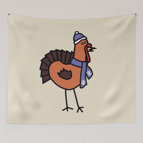 Item preview, Thanksgiving Turkey Winter Periwinkle Hat and Scarf designed and sold by ellenhenry.