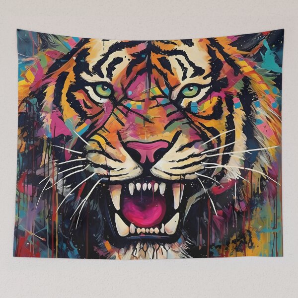 Item preview, Wildlife Big Cat Art: Tiger Roar & Gaze. designed and sold by GiveMeMood.