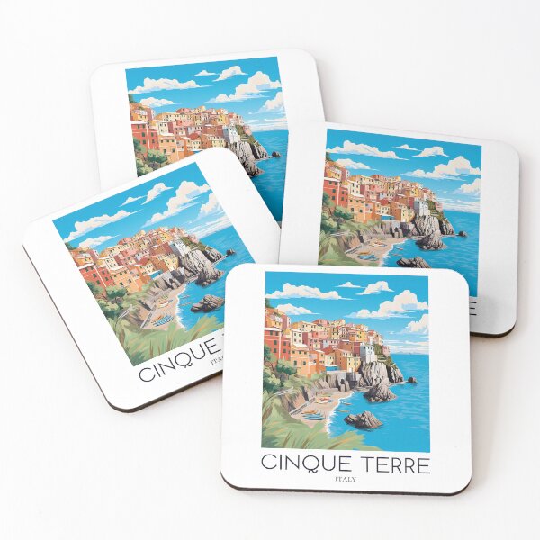 Item preview, A Pop Art Travel Print of Cinque Terre - Italy  designed and sold by StudioRedKoala.