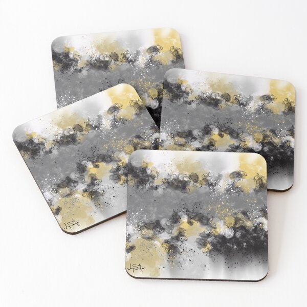 Item preview, Less Is Truly More - Gray Black Gold White Abstract designed and sold by Joey Santiago.