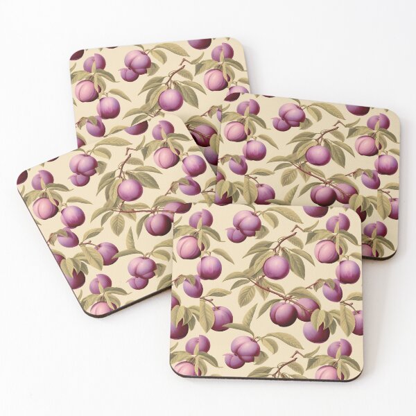 Item preview, Vintage Botanical Illustration of Plum (Prunus domestica) Seamless Pattern Design designed and sold by ShobulousStudio.