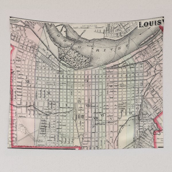 Item preview, Vintage Map of Louisville Kentucky (1884) designed and sold by BravuraMedia.