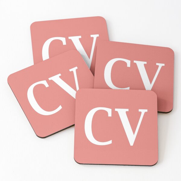 Item preview, CV Initials Monogram Elegant White Letters designed and sold by Jeallan Designs.