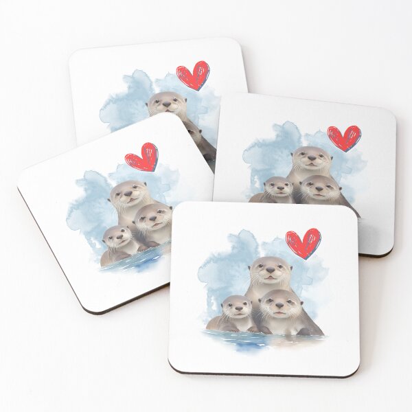 Item preview, Happy Otter Family designed and sold by NickTaroDesign.