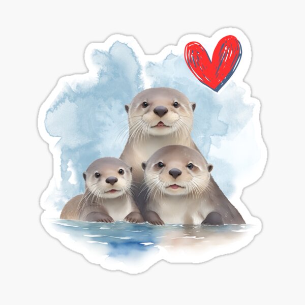 Item preview, Glückliche Otterfamilie designed and sold by NickTaroDesign.