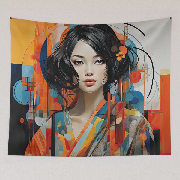 Item preview, Explore Simplistic & Minimalistic Japanese Geisha Portraits with a Majestic Touch designed and sold by ArtificialGenes.