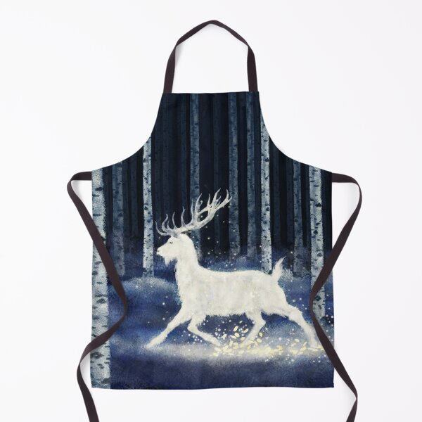 Item preview, Silver Hoof - Magic Goat in Snowy Wood at Night designed and sold by Gaëlle Konak Art.
