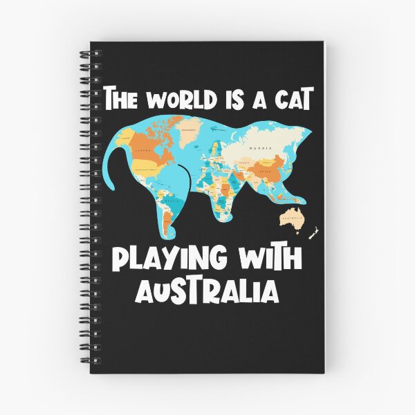 Item preview, The World Is A Cat Playing With Australia Funny Geography Gear designed and sold by DynamicDesign.