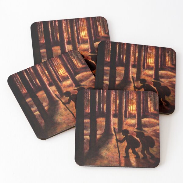 Item preview, Pink Woods - Boys Walking Through Woods at Dawn designed and sold by Gaëlle Konak Art.