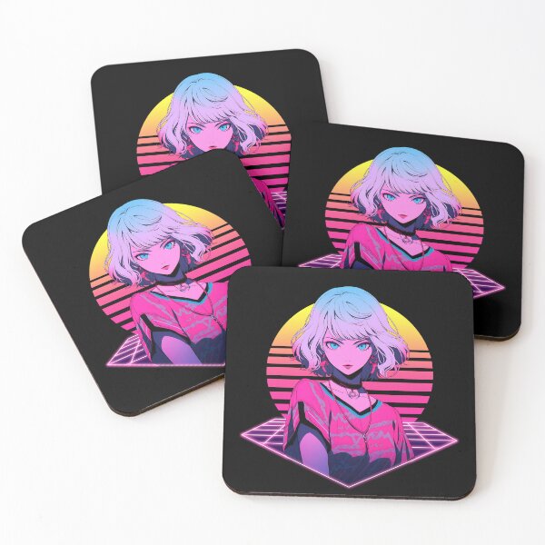 Item preview, Retro Wave 80s Anime Girl – Anime Sticker designed and sold by KAIGAME Art.
