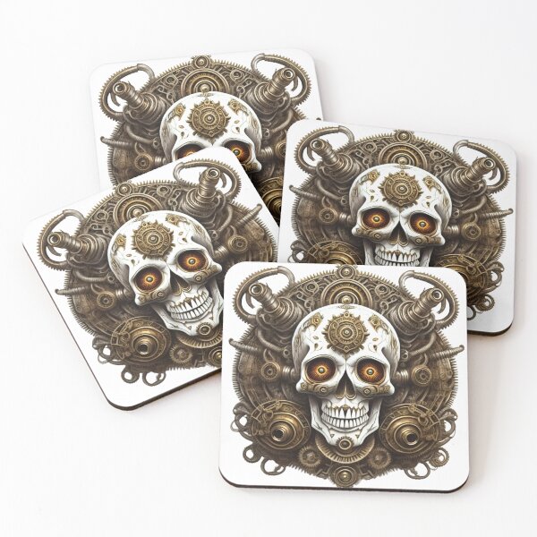Item preview, Vintage Steam Punk Skull Mechanical Emblem designed and sold by risingphoenix6.