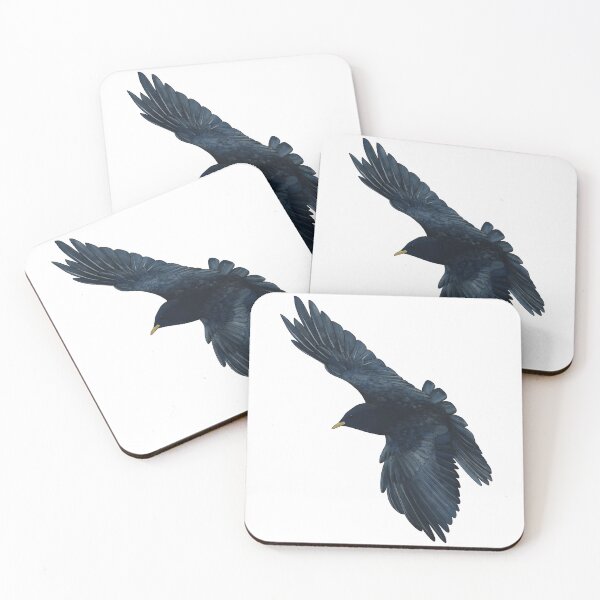 Item preview, Alpine chough Pyrrocorax graculus flying birdwatch designed and sold by MadaFaCose.