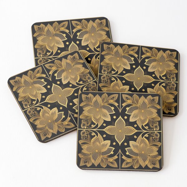 Item preview, Gold black floral  designed and sold by Roxburylane.