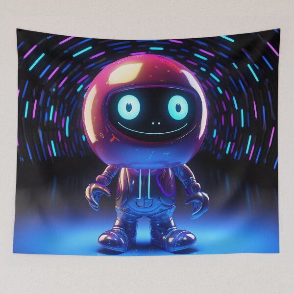 Item preview, “Little Extraterrestrial with Luminous Bowling Ball” designed and sold by Art-Vortex-fr.