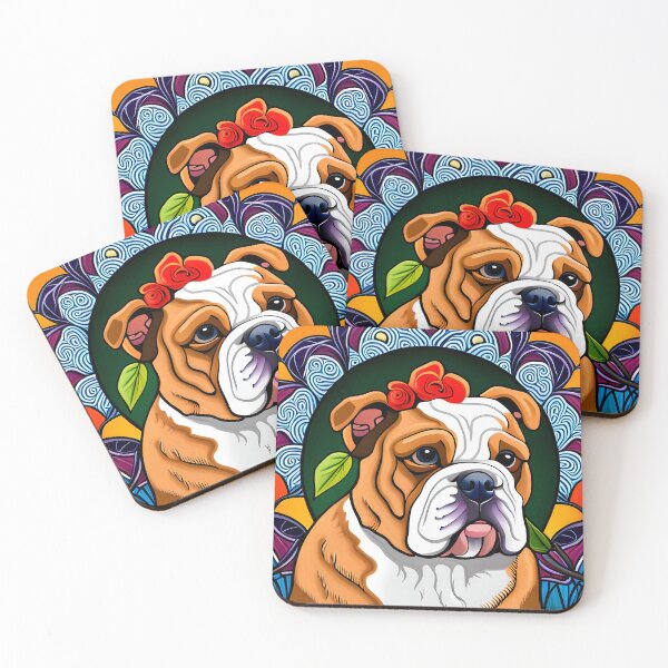 Artikelvorschau, Bulldogge im psychedelischen Jugendstil entworfen und verkauft von typogracat.