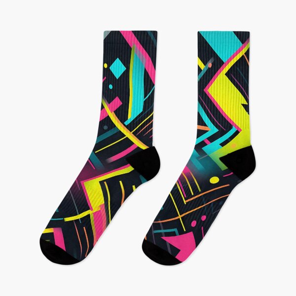 Item preview, “Neon Geometric Pattern in Style” designed and sold by Art-Vortex-fr.