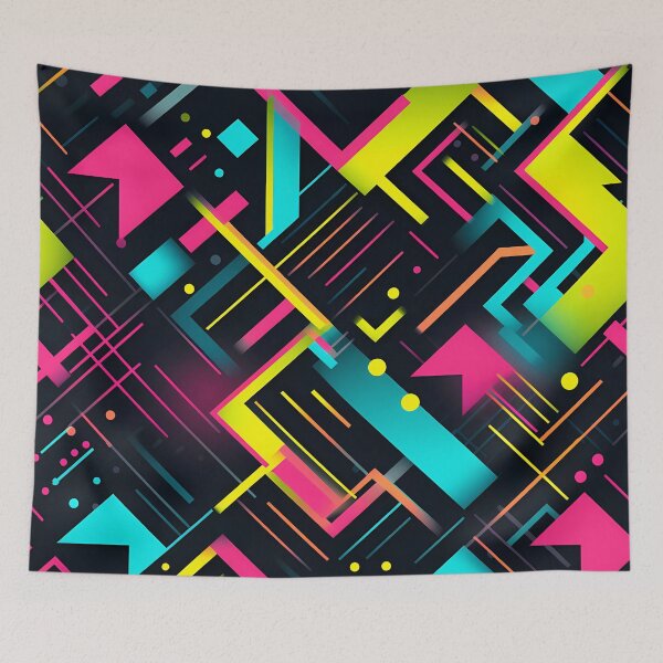 Item preview, “Neon Geometric Pattern in Style” designed and sold by Art-Vortex-fr.
