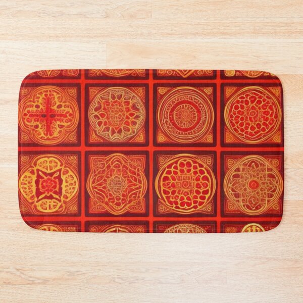 Item preview, Vintage red gold pattern  designed and sold by Roxburylane.